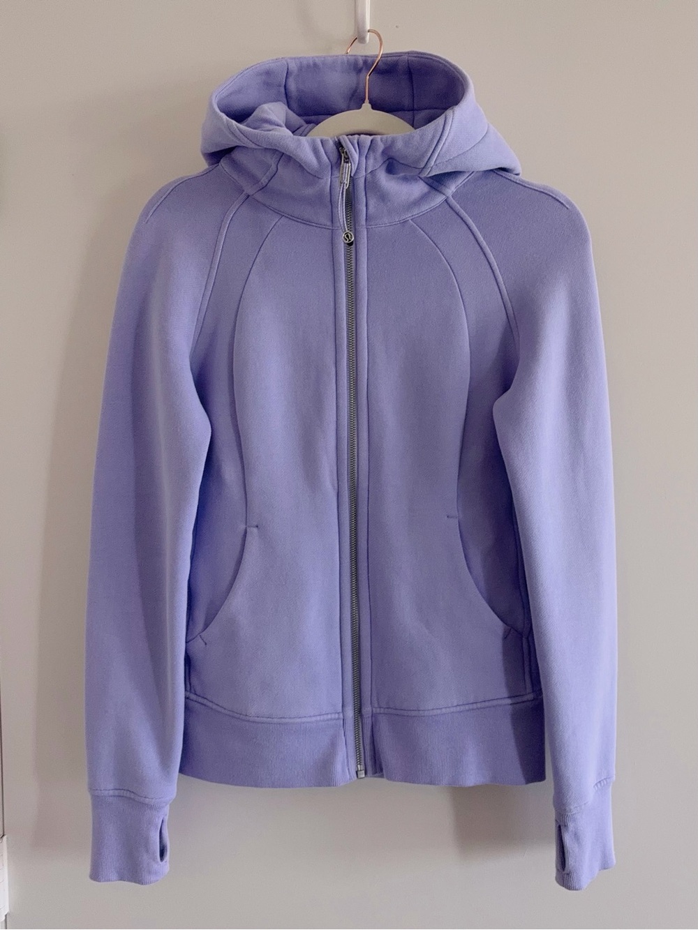 lululemon athletica Scuba Full-Zip Hoodie Lilac Smoke LISM Size 4 LW4AWNS